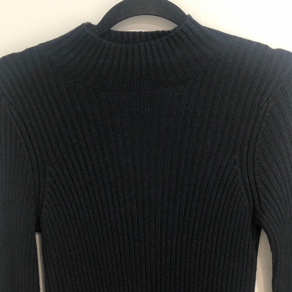 House of Harlow 1960 Ribbed Knit Sweater Knee High Navy Dress Women’s Size L - Picture 2 of 6